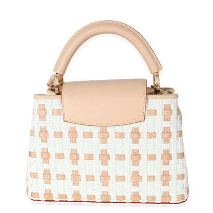 White Monogram Wicker Woven LV Heavenly Capucines BB