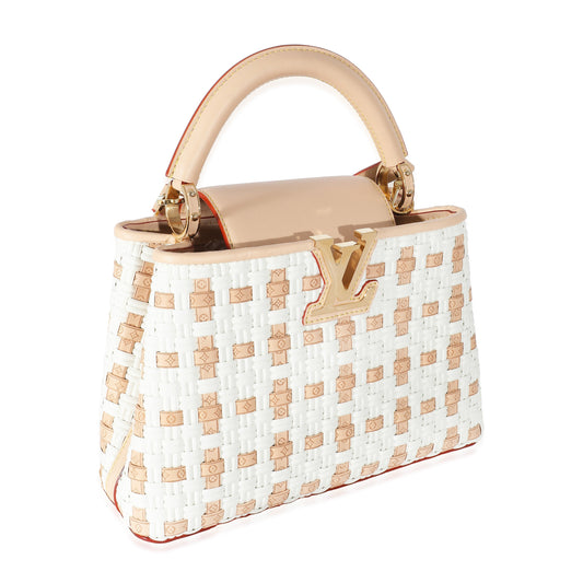 White Monogram Wicker Woven LV Heavenly Capucines BB