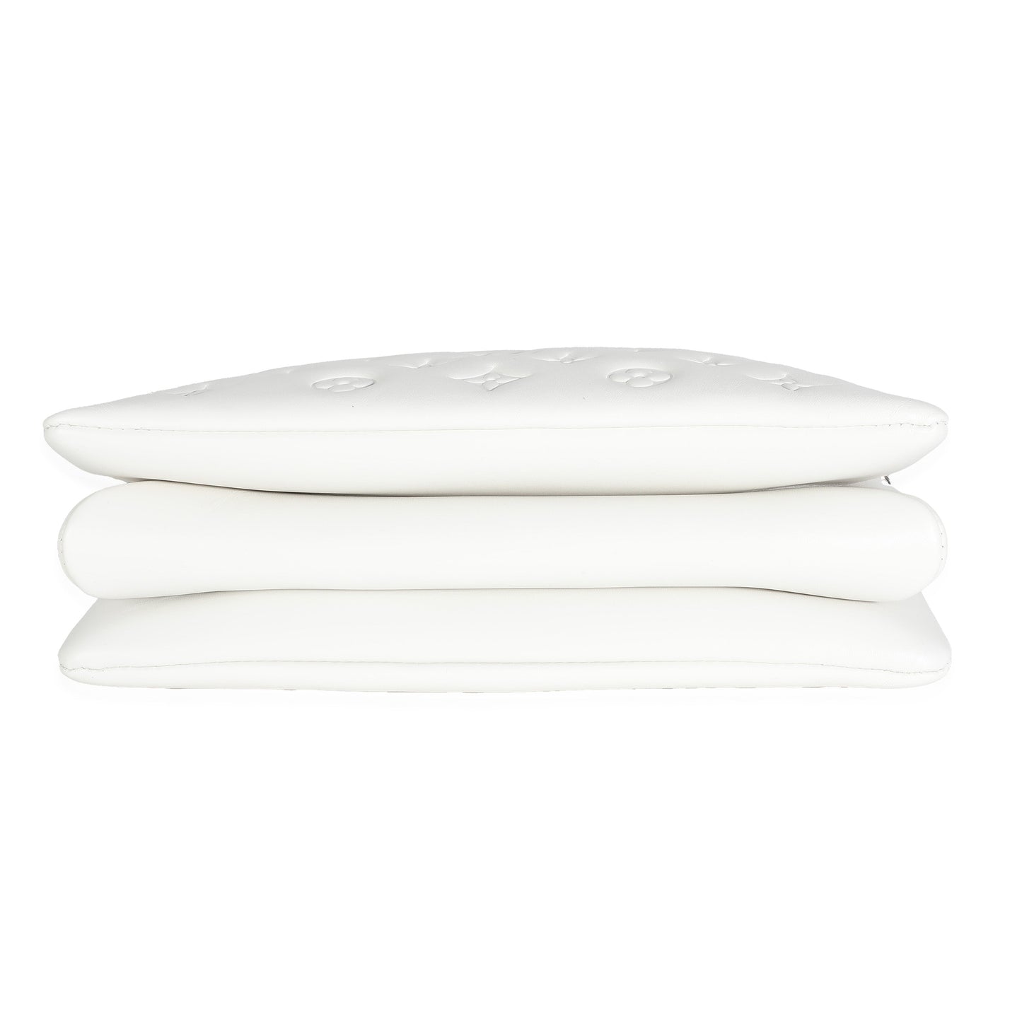 x YK White Monogram Embossed Puffy Lambskin Coussin PM