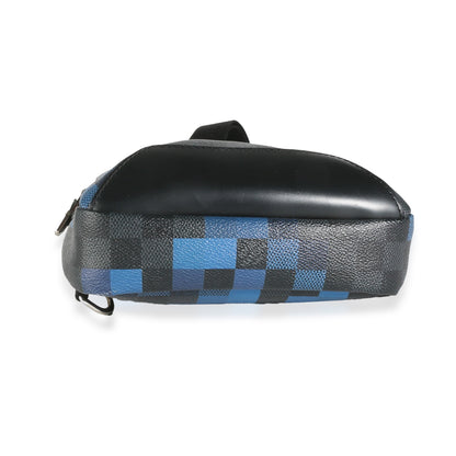 Blue Pixel Damier Graphite Canvas Avenue Sling Bag