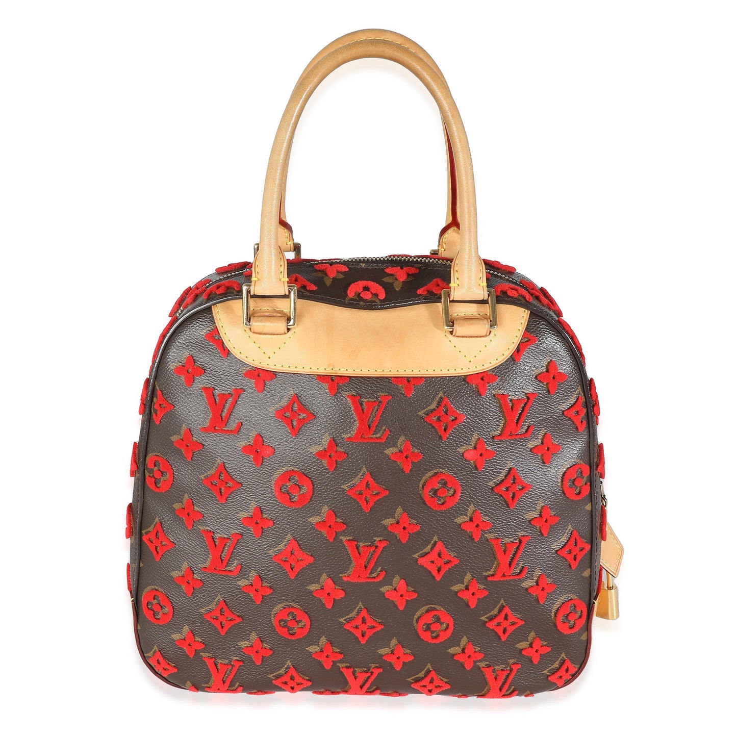 Red Tuffetage Monogram Canvas Deauville Cube