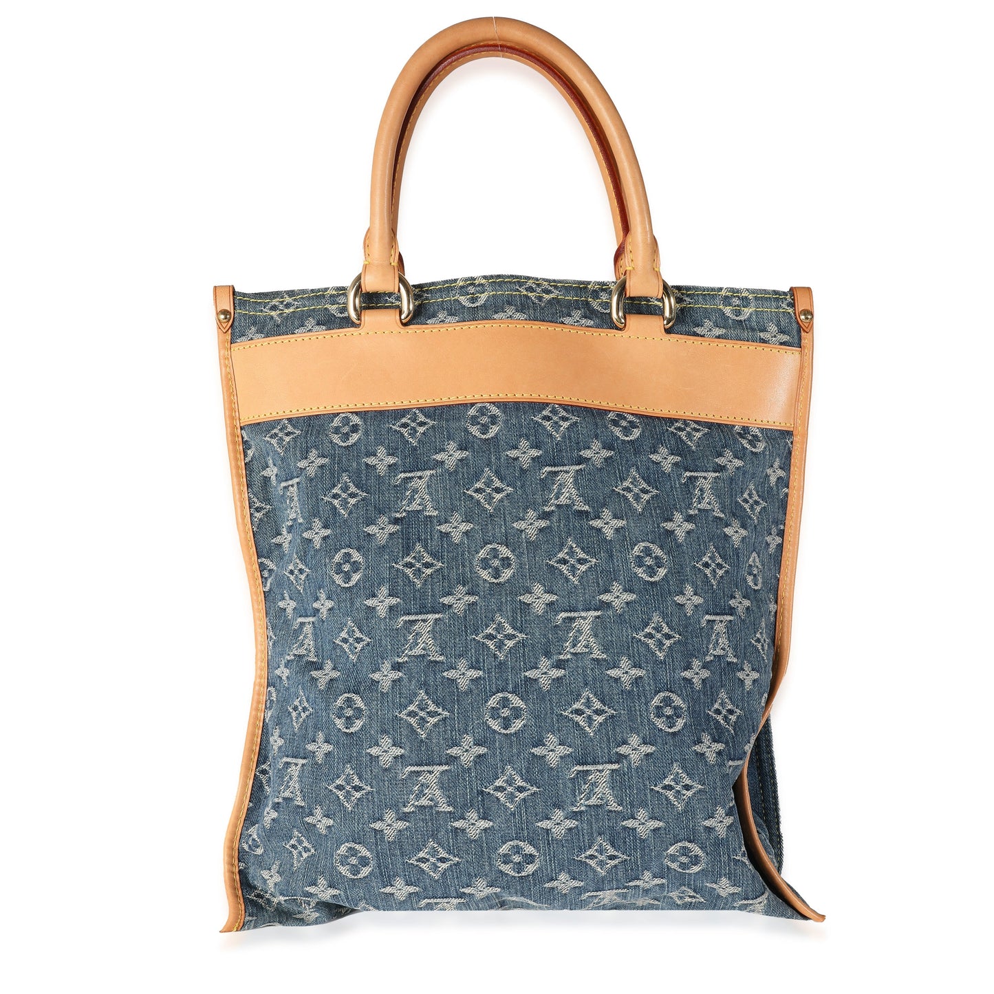 Blue Monogram Denim Sac Plat