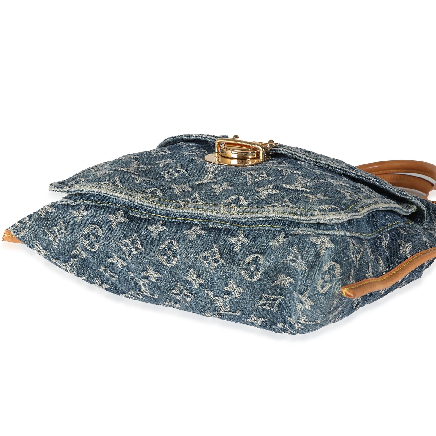 Blue Monogram Denim Sac Plat