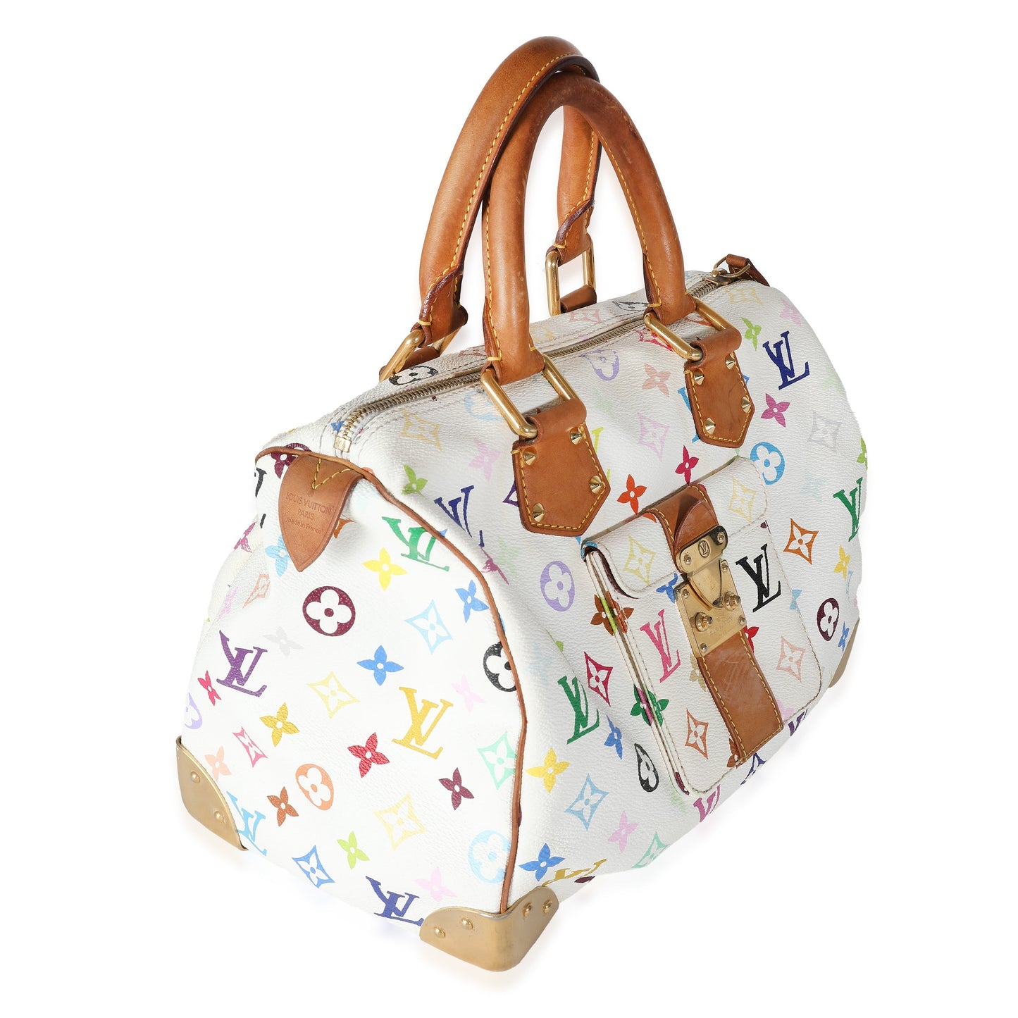 White Multicolor Monogram Canvas Speedy 30