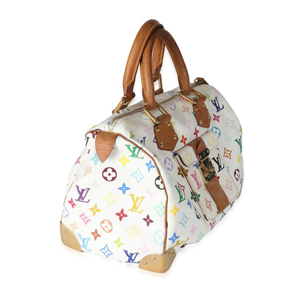 White Multicolor Monogram Canvas Speedy 30