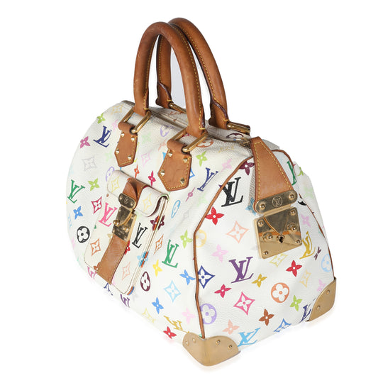 White Multicolor Monogram Canvas Speedy 30