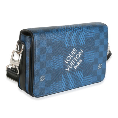 Navy Damier Graphite Canvas 3D Studio Messenger