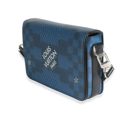 Navy Damier Graphite Canvas 3D Studio Messenger