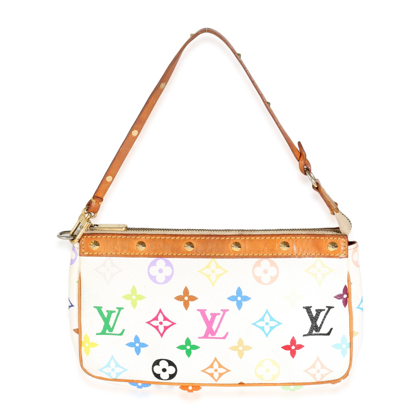 White Multicolor Monogram Canvas Pochette Accessoires