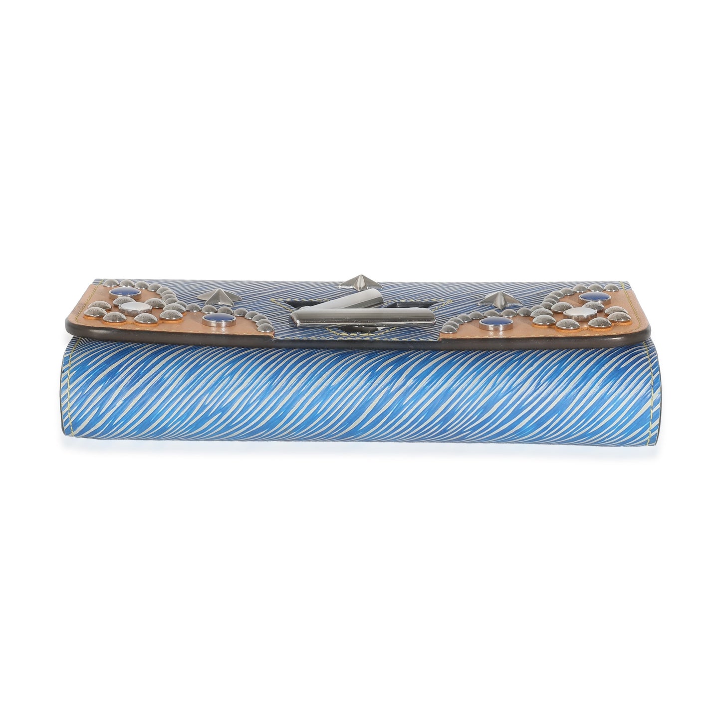 Blue Epi Studded Twist Chain Wallet