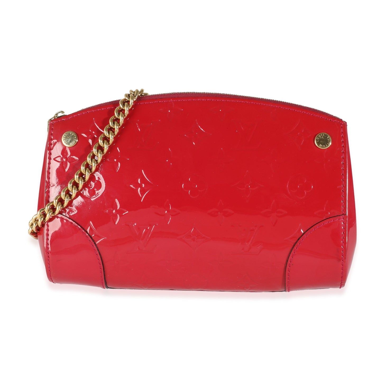 Rose Indian Monogram Vernis Santa Monica Clutch