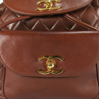 Chanel Duma Backpack Large Brown Lambskin