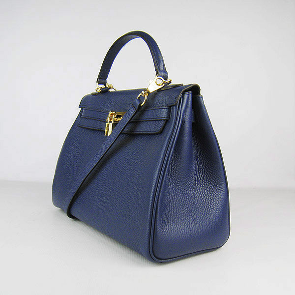 Hermes Kelly 32cm Togo Leather 6108 Dark Blue Golden