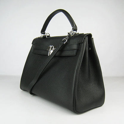 Hermes Kelly 32cm Togo Leather HandBag 6108 Black Silver