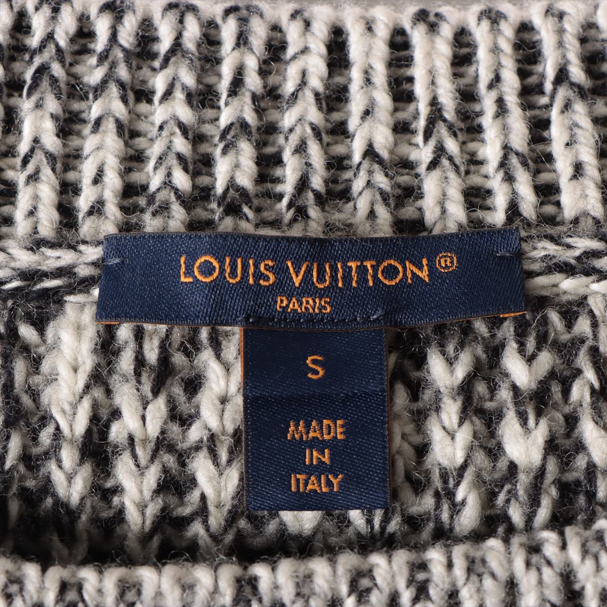 Louis Vuitton 23AW Wool   e One Earrings S  Black × White RW232WB Feltwall Pool Over Belt