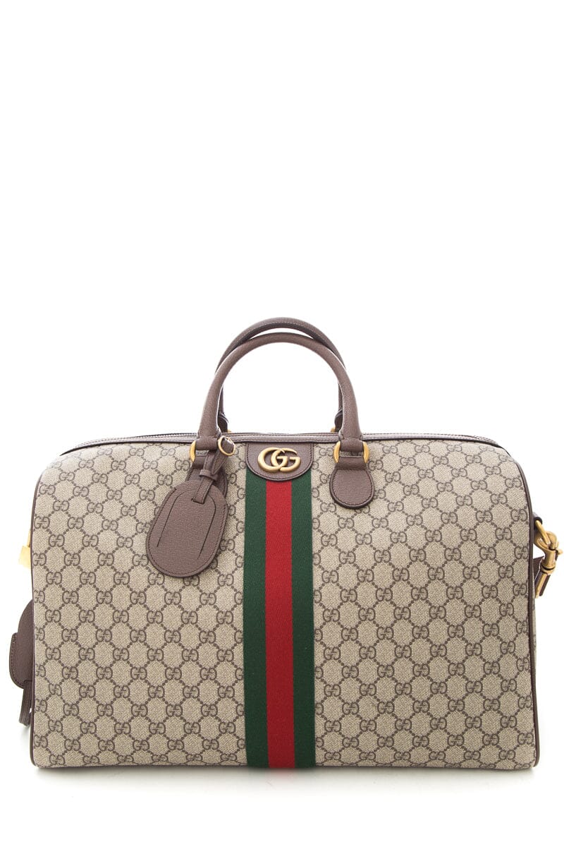 Gucci Brown Canvas  Monogram Duffle Bag