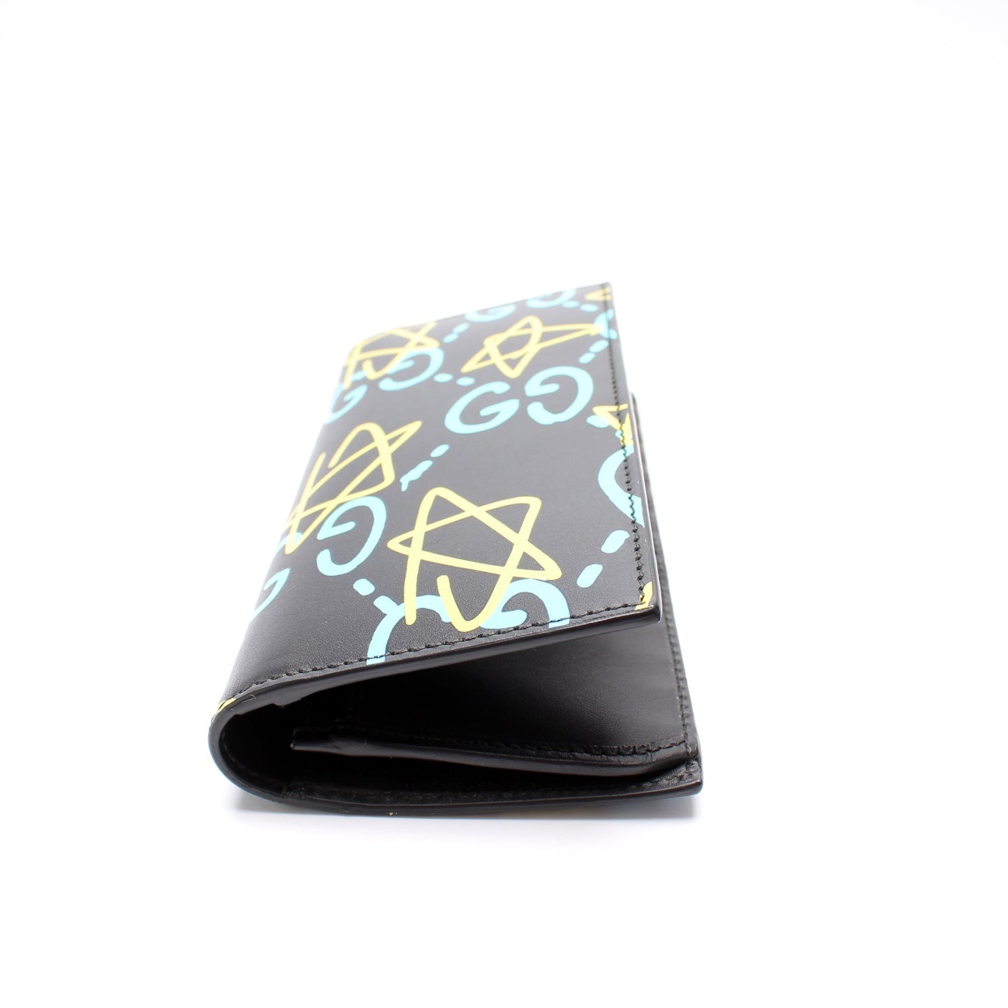 448466 Calf Guccighost Bifold Long Wallet