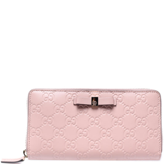 388680 Bow Zip Around Wallet Guccissima