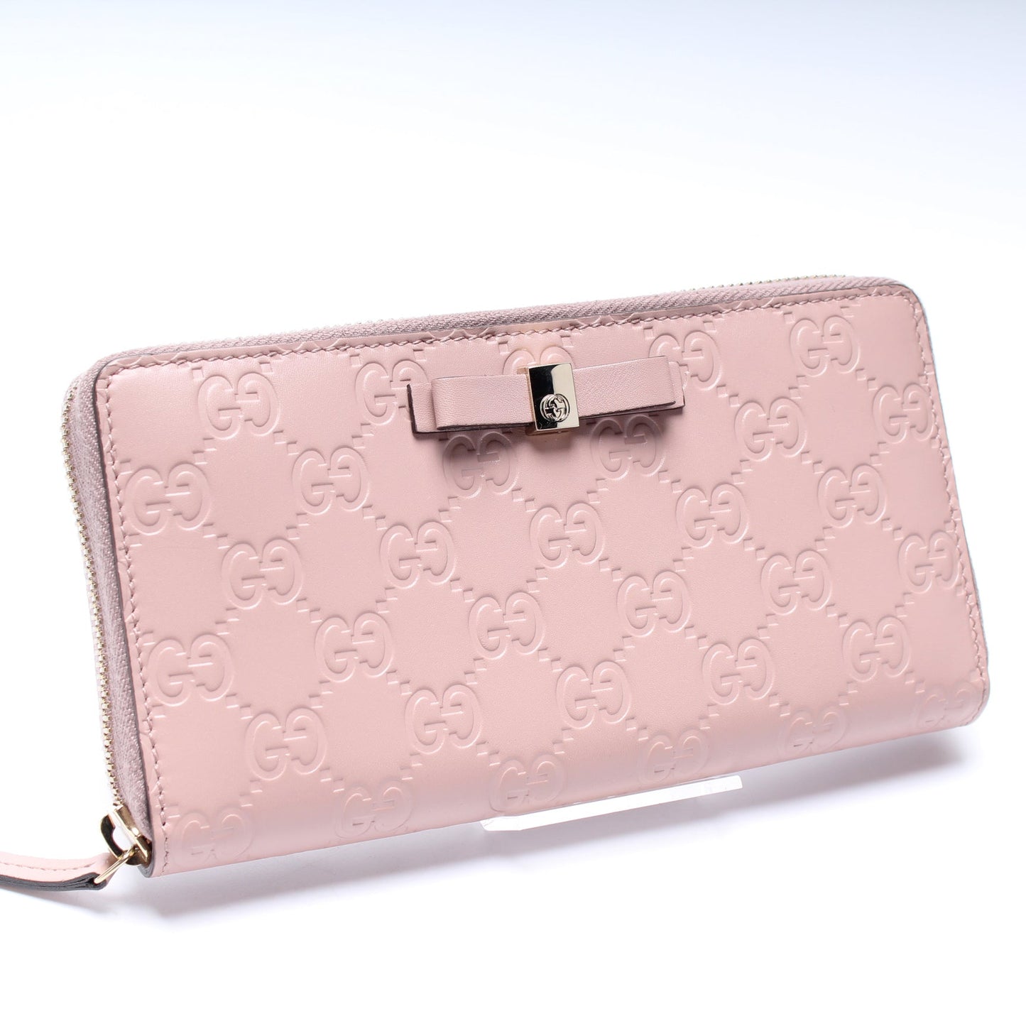 388680 Bow Zip Around Wallet Guccissima