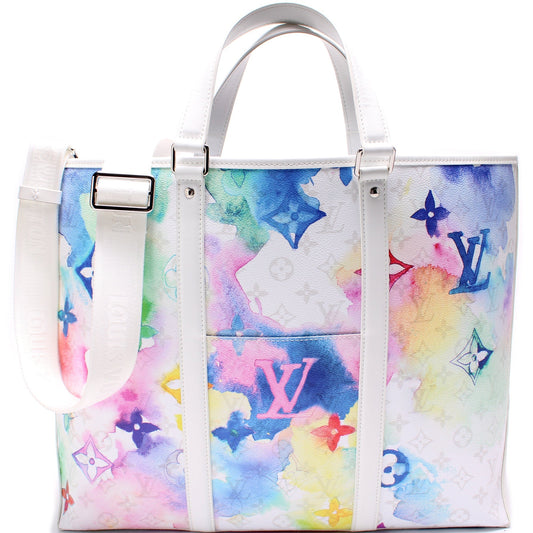 New Tote GM Watercolor Monogram