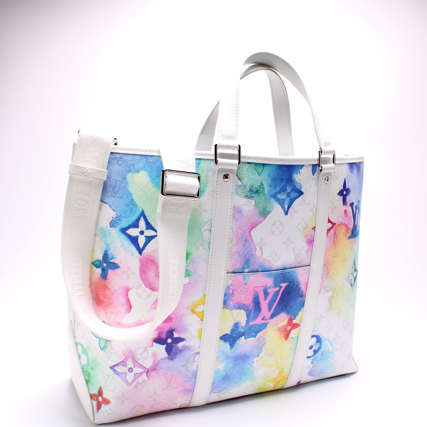 New Tote GM Watercolor Monogram