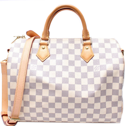 Speedy 30 Bandouliere Damier Azur