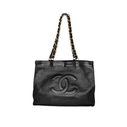 Chanel Vintage Calfskin CC Chain XL Shopper Tote