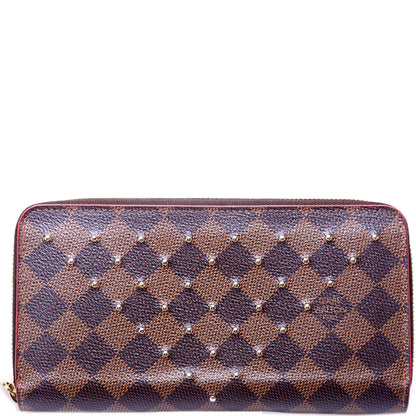 Zippy Wallet Studded Damier Ebene