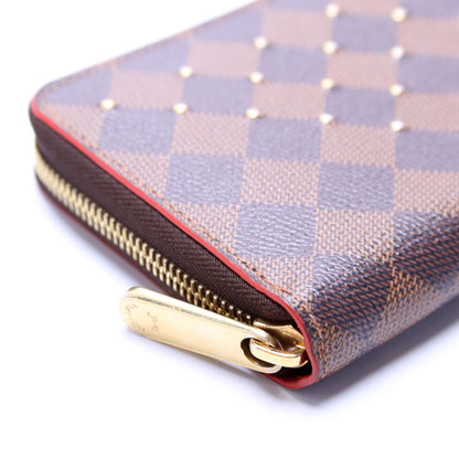 Zippy Wallet Studded Damier Ebene