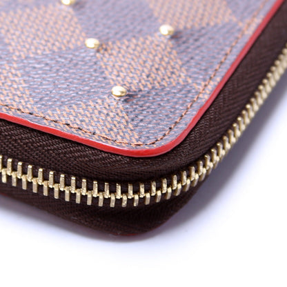 Zippy Wallet Studded Damier Ebene