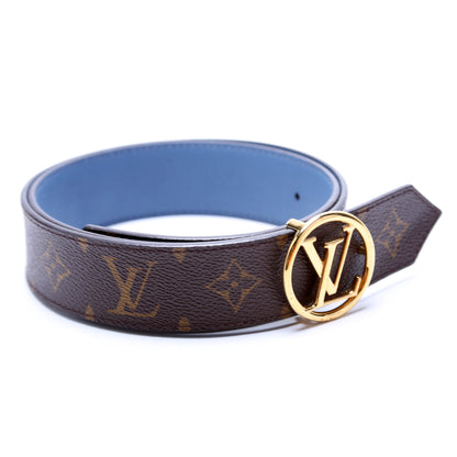 LV Circle Reversible Leather/Monogram Belt Size 80/32