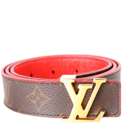 LV Initiales 30MM Reversible Leather/Monogram Belt Size 80/32