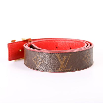 LV Initiales 30MM Reversible Leather/Monogram Belt Size 80/32