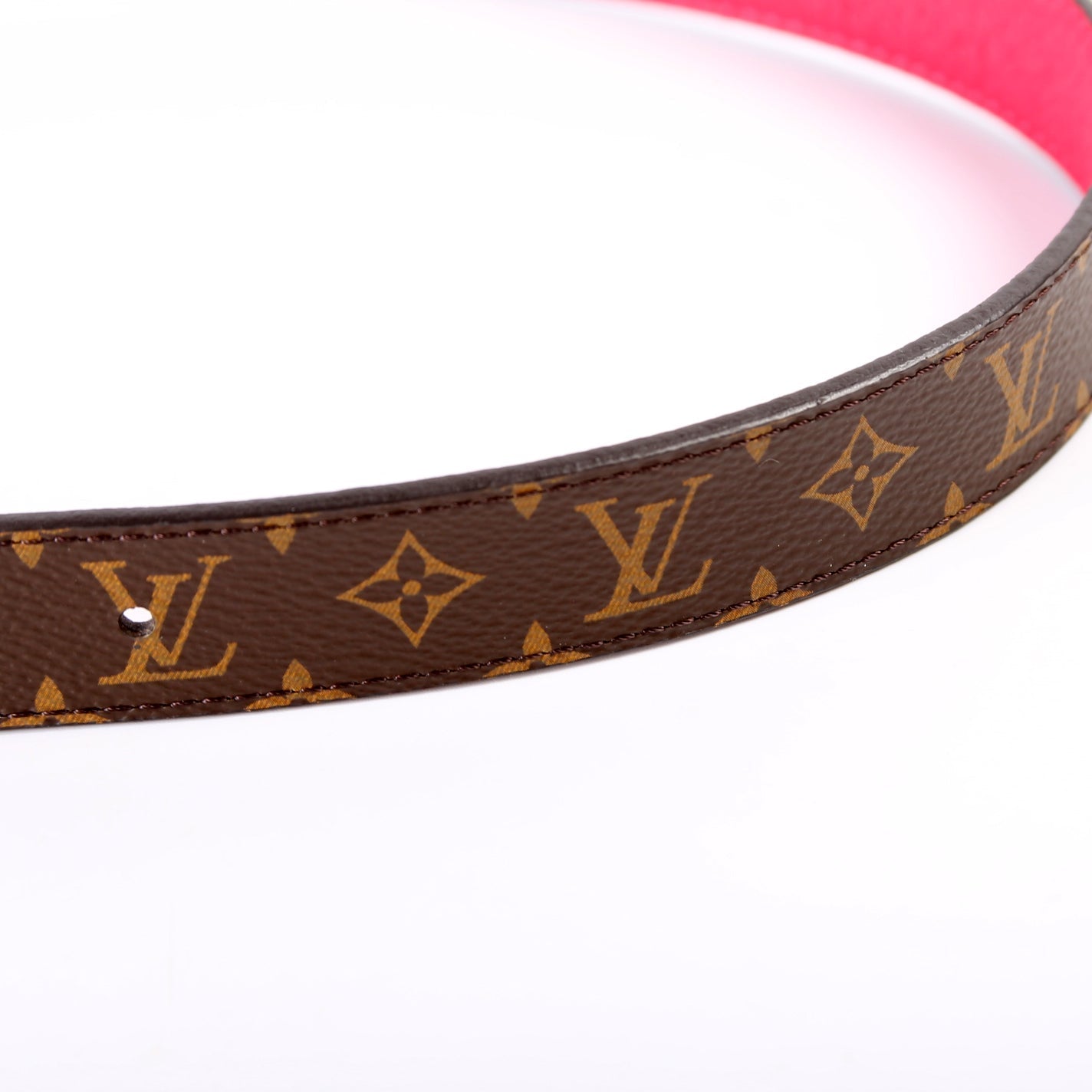 LV Circle 25MM Reversible Leather/Monogram Belt Size 80/32