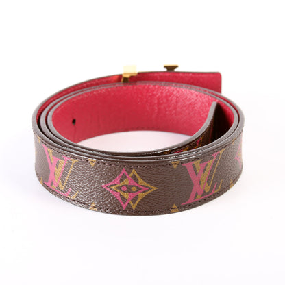 LV Initiales 30MM Reversible Leather/Rainbow Monogram Belt Size 80/32