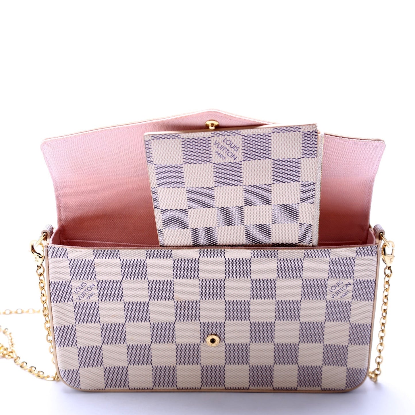 Pochette Felicie Damier Azur Pink