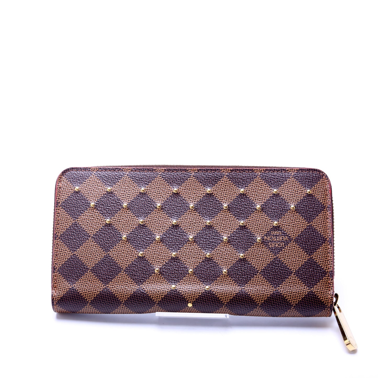 Zippy Wallet Studded Damier Ebene