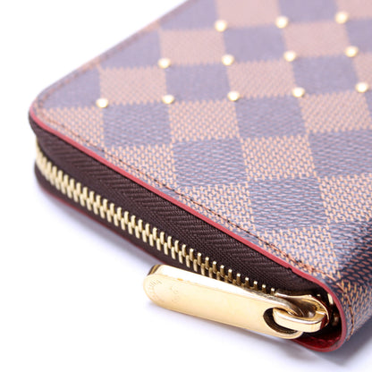 Zippy Wallet Studded Damier Ebene