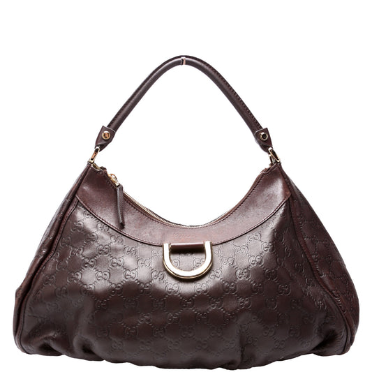 189833 Guccissima D Ring Hobo Brown