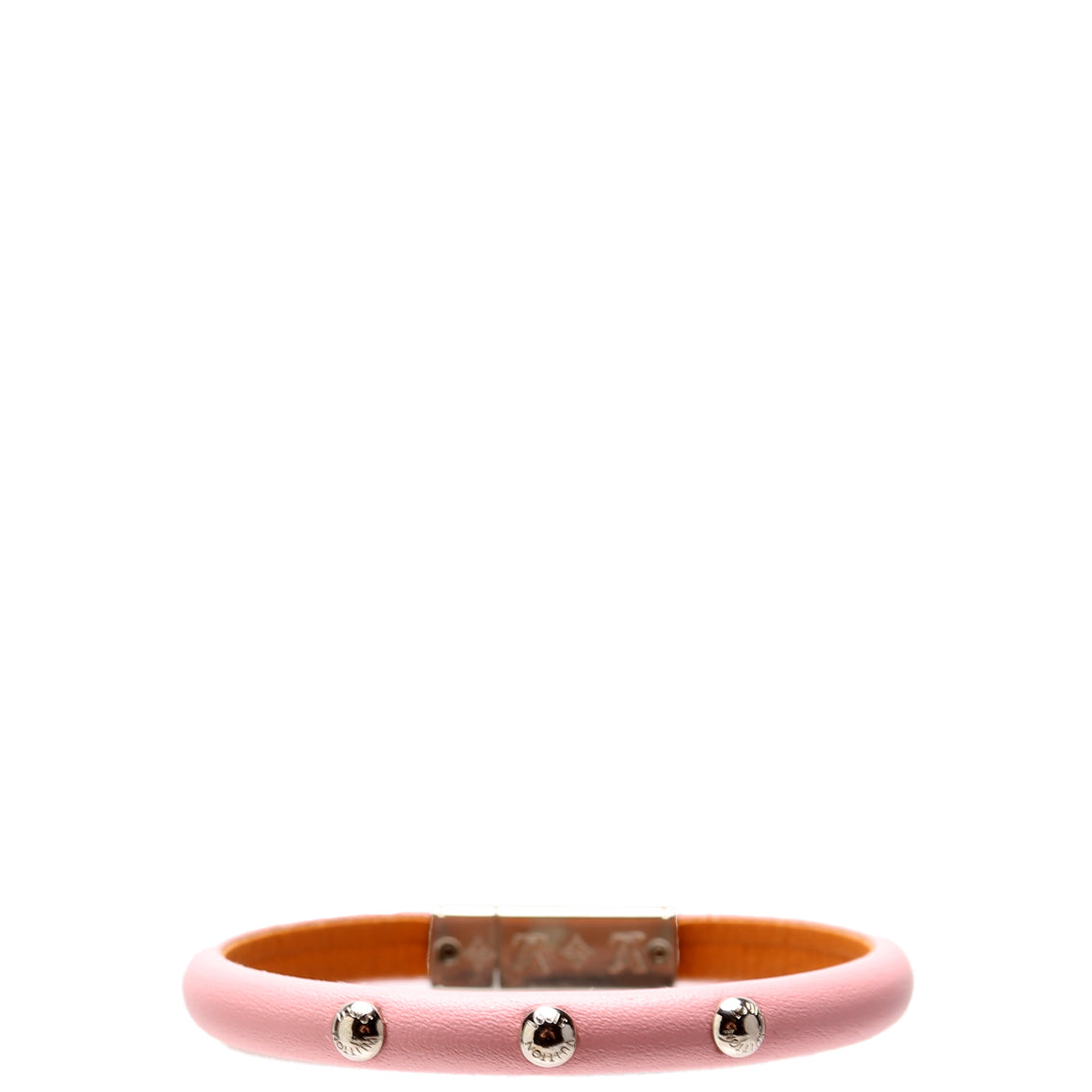 Yummy LV Studded Leather Bracelet Size 17 Pink