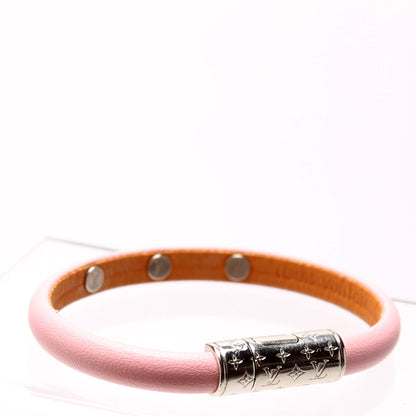 Yummy LV Studded Leather Bracelet Size 17 Pink