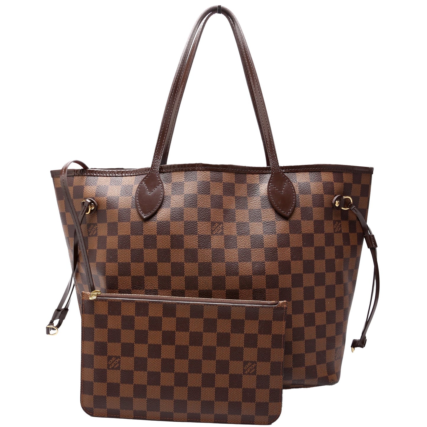 Neverfull W/Wallet MM Damier Ebene Red