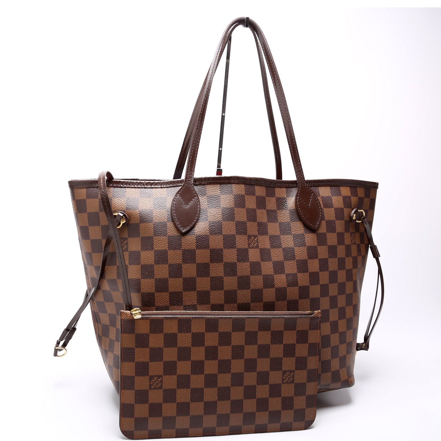 Neverfull W/Wallet MM Damier Ebene Red