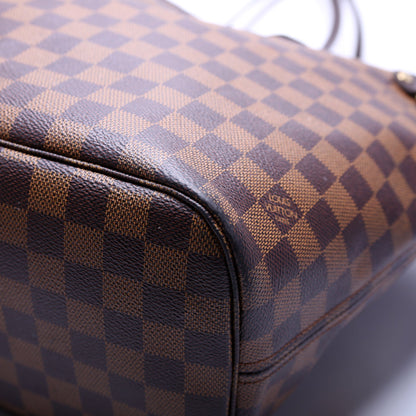 Neverfull W/Wallet MM Damier Ebene Red