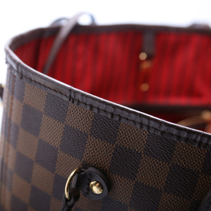 Neverfull W/Wallet MM Damier Ebene Red