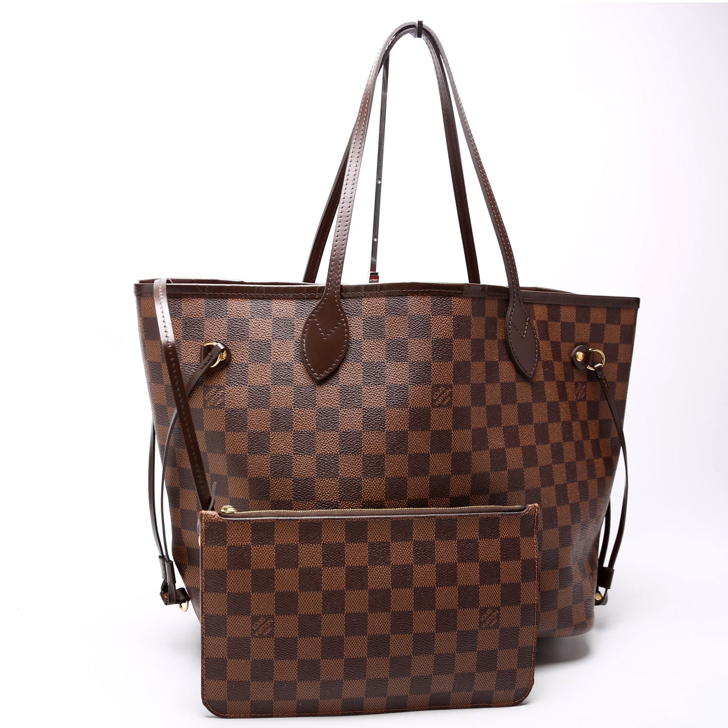 Neverfull W/Wallet MM Damier Ebene Red