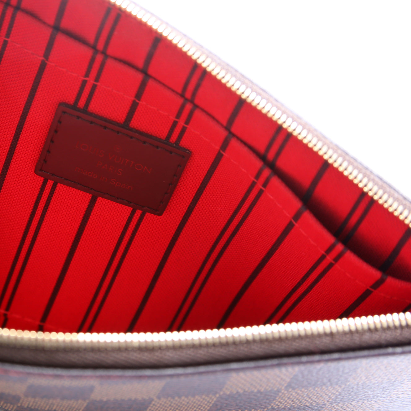 Pochette Only Damier Ebene Neverfull Red