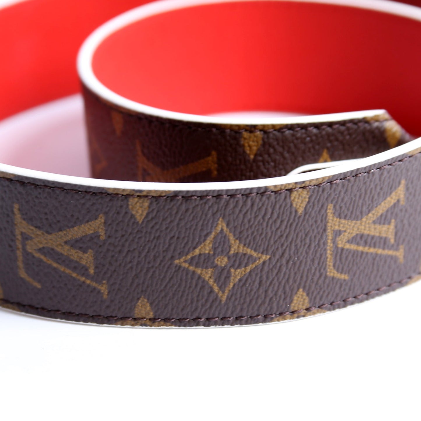 Bandouliere Monogram/Leather Strap Red