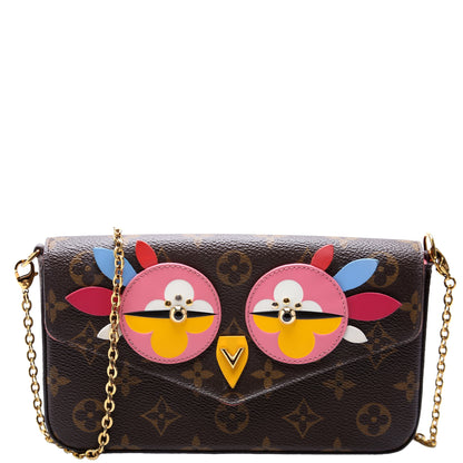 Pochette Felicie Lovely Bird Monogram Pink