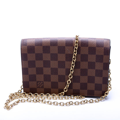 Vavin Chain Wallet Damier Ebene Black